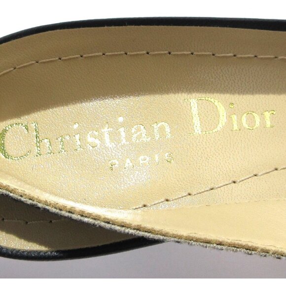 NWT Christian Dior J'ADIOR Slingback Pumps heels beige black Toile De Joey38US7. - Picture 4 of 7